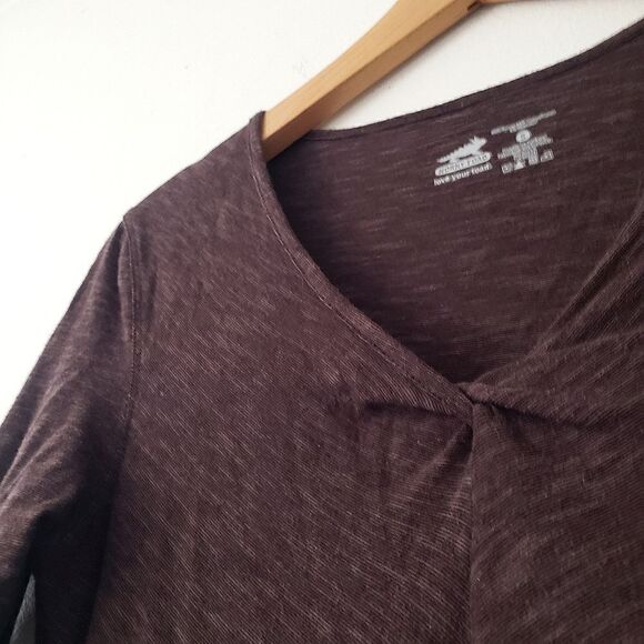 Horny Toad Brown Dress Twist Neck Stretchy S - Picture 6 of 6